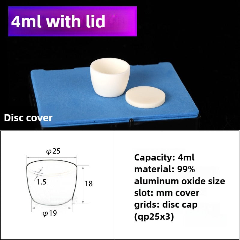 Alumina Crucibles High Form-4ml 5pcs - Flat Lid Alumina Crucible Cup