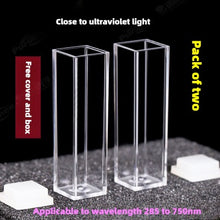 Charger l&#39;image dans la galerie, 10mm Path Length Plastic Fluorescence Cuvette - 4.5ml Capacity, Four-Sided Illumination