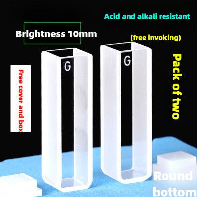 10mm Path Length Glass Cuvette - 20/30/40/50mm Dimensions, High Transmittance, 1cm, Two-Sided Illumination, 3.5ml Capacity for 721/752 Spectrophotometer