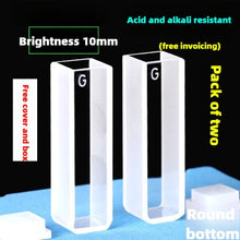 Charger l&#39;image dans la galerie, 10mm Path Length Glass Cuvette - 20/30/40/50mm Dimensions, High Transmittance, 1cm, Two-Sided Illumination, 3.5ml Capacity for 721/752 Spectrophotometer