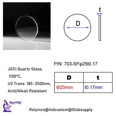 JGS1 Quartz Glass for Extreme Ultraviolet (EUV) – Optical Windows, Lens Substrates，φ25mm