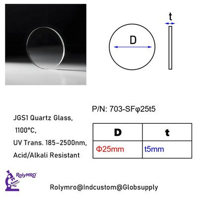 JGS1 Quartz Glass for Extreme Ultraviolet (EUV) – Optical Windows, Lens Substrates，φ25mm