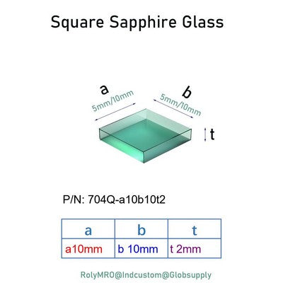 5x5mm 10x10mm Sapphire Glass Plates - 2000°C Heat Resistant, Mohs 9 Hardness, Laser/Optical Use