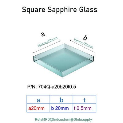15x15mm 20x20mm Sapphire Glass Plates - 2000°C Heat Resistant, Mohs 9 Hardness, Laser/Optical Use