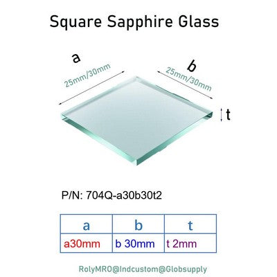25x25mm 30x30mm Sapphire Glass Plates - 2000°C Heat Resistant, Mohs 9 Hardness, Laser/Optical Use