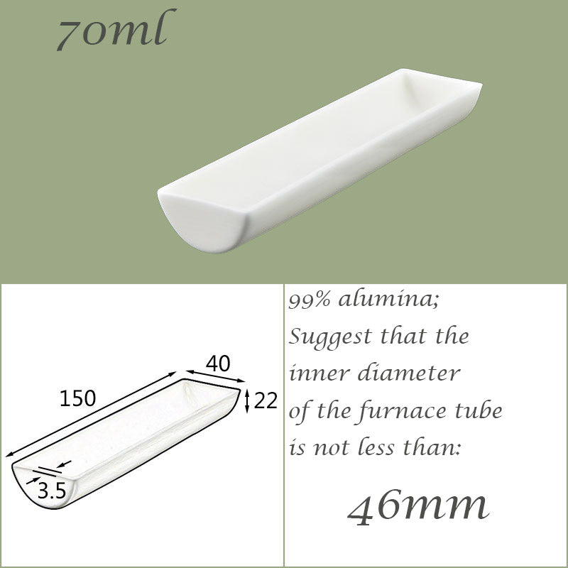 【Lab Essential】99% Alumina Boat, 1600-1750°C High-Temperature Resistant, Half-Round Mullite Crucible，10~1000ml