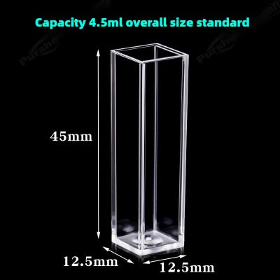 10mm Path Length Plastic Fluorescence Cuvette - 4.5ml Capacity, Four-Sided Illumination