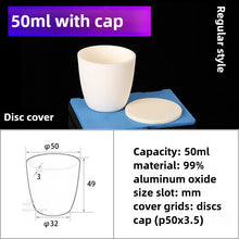 Laden Sie das Bild in den Galerie-Viewer, Alumina Crucibles High Form 50ml 99% Alumina Flat Lid Crucible for High-Temperature Metal Melting &amp; Laboratory Use