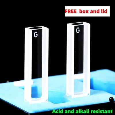 5mm Path Length Glass Cuvette - High Transmittance, Includes Lid and Case, 1.75ml Capacity, Two-Sided Illumination, Acid & Alkali Resistant