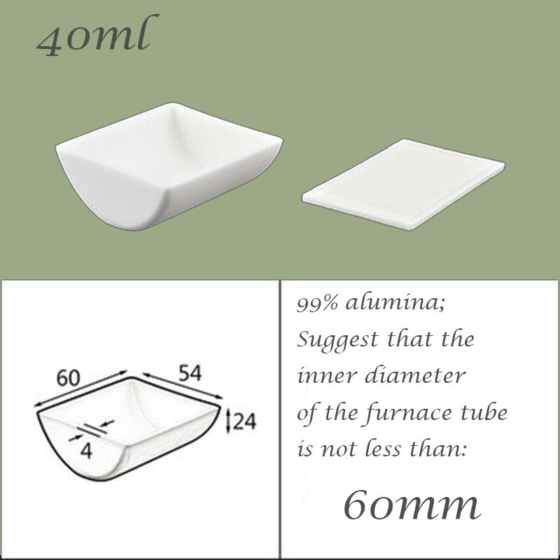 【Lab Essential】99% Alumina Boat, 1600-1750°C High-Temperature Resistant, Half-Round Mullite Crucible，10~1000ml