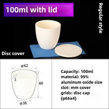 Laden Sie das Bild in den Galerie-Viewer, 99% Alumina High Form-100ml Flat Lid Crucible for High-Temperature Metal Melting &amp; Laboratory Use