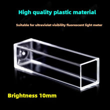 Charger l&#39;image dans la galerie, 10mm Path Length Plastic Fluorescence Cuvette - 4.5ml Capacity, Four-Sided Illumination