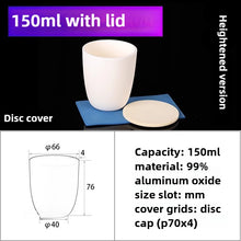 Laden Sie das Bild in den Galerie-Viewer, Alumina Crucibles High Form-150ml Arc-Shaped Flat Lid Crucible for High-Temperature Metal Melting &amp; Lab Use