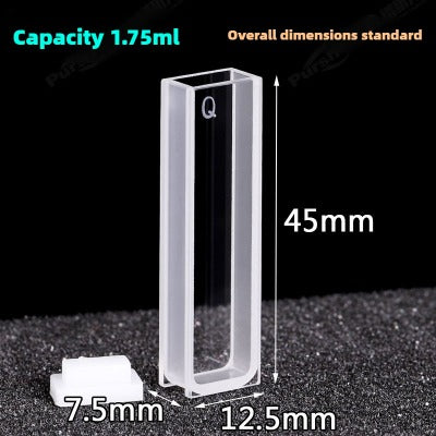 5mm Path Length Quartz Standard Cuvette - Data-Accurate, JGS1 Material, High Transmittance, Two-Sided Illumination, 1.75ml Capacity, UV Transparent