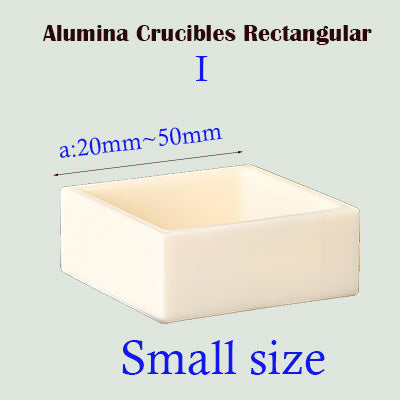 High-Purity Rectangular Alumina Crucible I, 1750℃ Resistant, Small Size (20-50mm) Without Lid