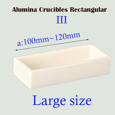 Reinforced Large Rectangular Alumina Crucible-III, 1750℃ Resistant (100-120mm) for Industrial Melting