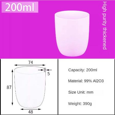 Alumina Crucibles High Form 200ml+lip