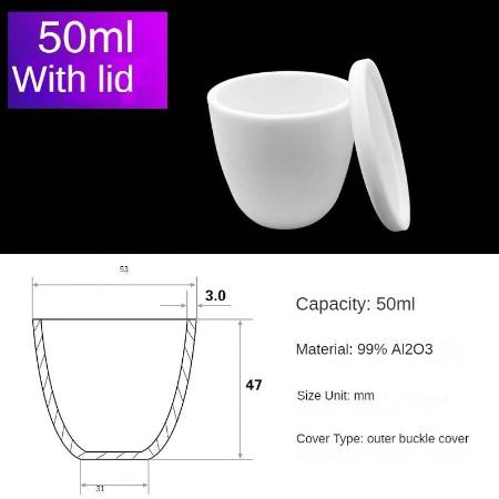 Alumina Crucibles High Form 50ml+lip