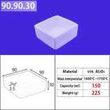 Alumina square crucible 90*90*30mm150ml  Artisanal High-Temperature Square Quartz Crucible, 99% Alumina, Universal for Induction Furnaces