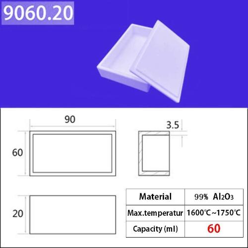 Alumina square crucible  60ml+liip