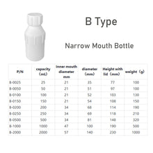 Load image into Gallery viewer, 25ml/50ml Temperature-Resistant PTFE Narrow-Mouth Bottle Chemically Resistant Teflon Wide-Mouth Bottle