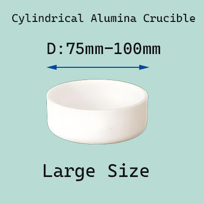 Reinforced Large Cylindrical Alumina Crucible, 1800℃ Resistant (75-100mm Diameter) for Industrial Use