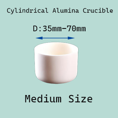 Industrial-Grade Medium Cylindrical Alumina Crucible, 1800℃ Resistant (35-70mm Diameter), Lidless