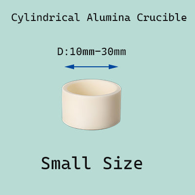 High-Purity Cylindrical Alumina Crucible, 1800℃ Resistant, Small Size (10-30mm Diameter) Without Lid