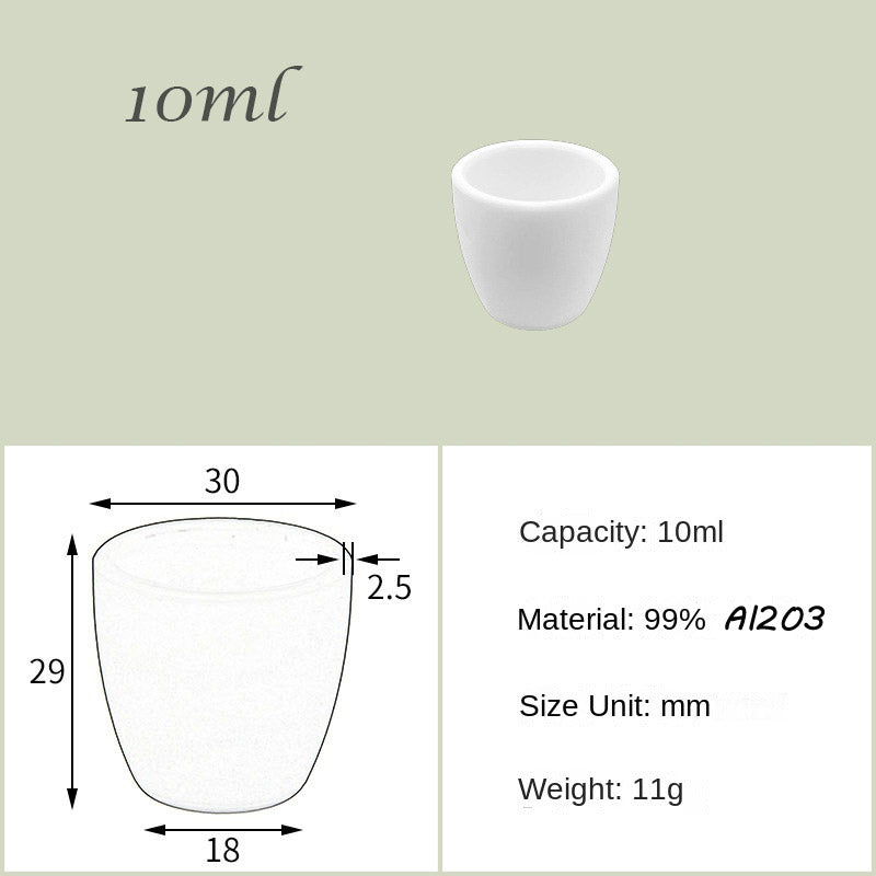 5ml-25ml High Form  Alumina Crucibles 1600-1750°C High-Temperature Resistance, Ideal for Precious Metal Smelting & Lab Applications