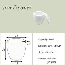 Load image into Gallery viewer, 5ml-25ml High Form  Alumina Crucibles 1600-1750°C High-Temperature Resistance, Ideal for Precious Metal Smelting &amp; Lab Applications