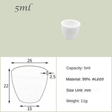 Charger l&#39;image dans la galerie, 5ml-25ml High Form  Alumina Crucibles 1600-1750°C High-Temperature Resistance, Ideal for Precious Metal Smelting &amp; Lab Applications