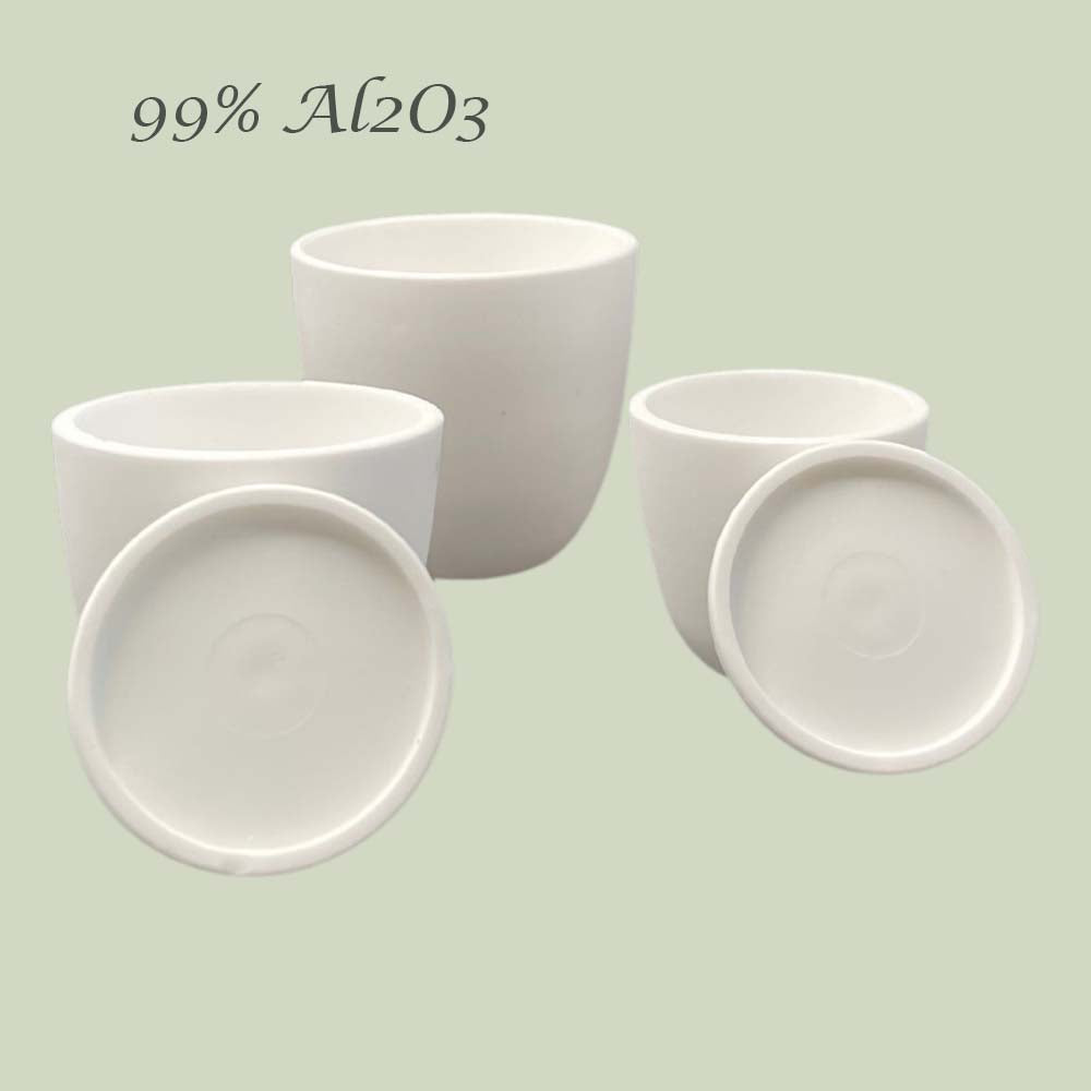 5ml-25ml High Form  Alumina Crucibles 1600-1750°C High-Temperature Resistance, Ideal for Precious Metal Smelting & Lab Applications