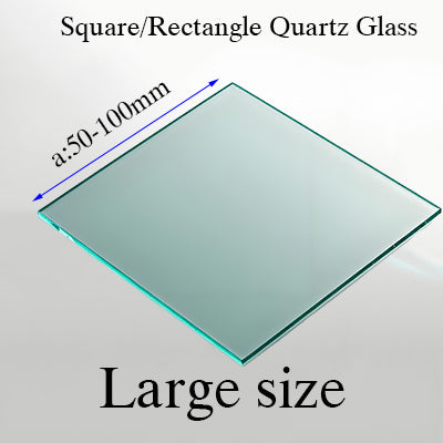 Large Size Square/Rectangle Quartz JGS2 Glass, 50mm-100mm, High Transmittance, Heat Resistant up to 1600°C, UV Transmitting