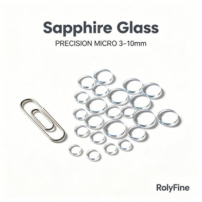 RolyFine Sapphire Glass precision micro small size 3mm to 10mm ultra-thin miniature sapphire window disc high-precision optical components