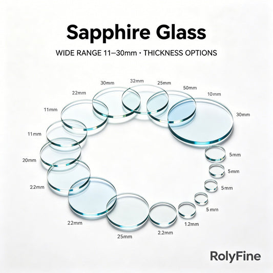RolyFine Sapphire Glass various sizes 11mm to 30mm thickness options sapphire optical window disc bulk supply for diverse industrial needs