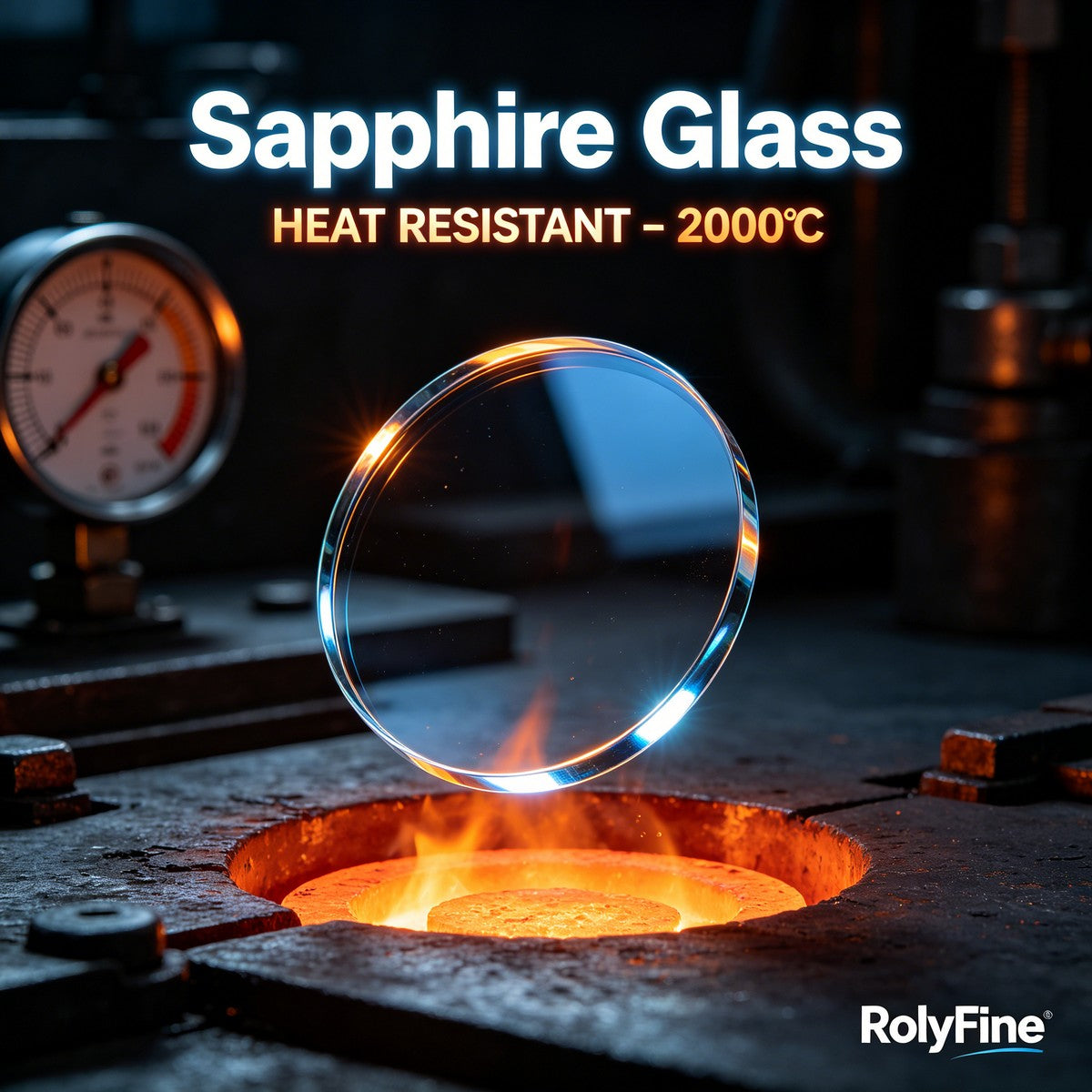 Sapphire Glass high temperature resistant up to 2000°C heat-proof sapphire optical window disc for high-heat industrial applications