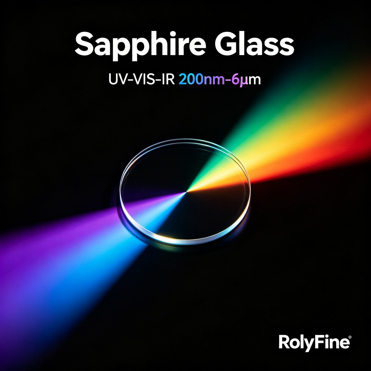 Sapphire Glass UV-VIS-IR transmission 200nm to 6μm broadband optical sapphire window disc for spectroscopy and infrared applications