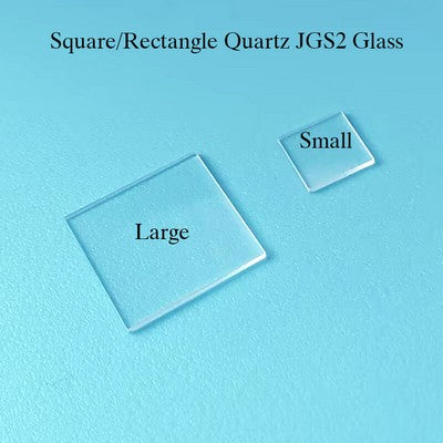 Small Size Square/Rectangle Quartz JGS2 Glass, 5mm-45mm, High Transmittance, Heat Resistant up to 1600°C, UV Transmitting