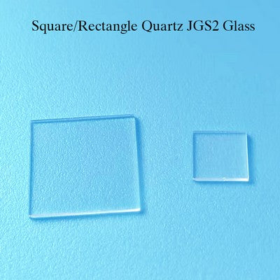 Large Size Square/Rectangle Quartz JGS2 Glass, 50mm-100mm, High Transmittance, Heat Resistant up to 1600°C, UV Transmitting