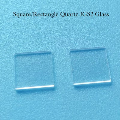 Small Size Square/Rectangle Quartz JGS2 Glass, 5mm-45mm, High Transmittance, Heat Resistant up to 1600°C, UV Transmitting