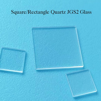 Large Size Square/Rectangle Quartz JGS2 Glass, 50mm-100mm, High Transmittance, Heat Resistant up to 1600°C, UV Transmitting