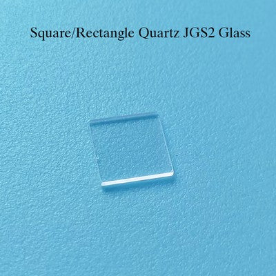 Small Size Square/Rectangle Quartz JGS2 Glass, 5mm-45mm, High Transmittance, Heat Resistant up to 1600°C, UV Transmitting