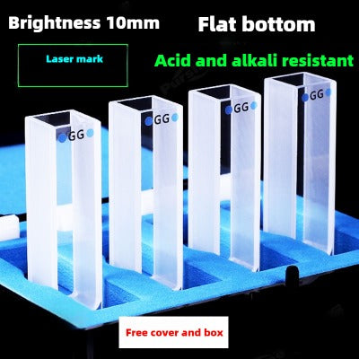 10mm Path Length Glass Cuvettes - 20mm, 30mm, 40mm, 50mm Options, High Transmittance, 1cm Light Path, 3.5ml Capacity, Two-Sided Illumination, Suitable for 721/752 Spectrophotometers, Pesticide Residue Detection