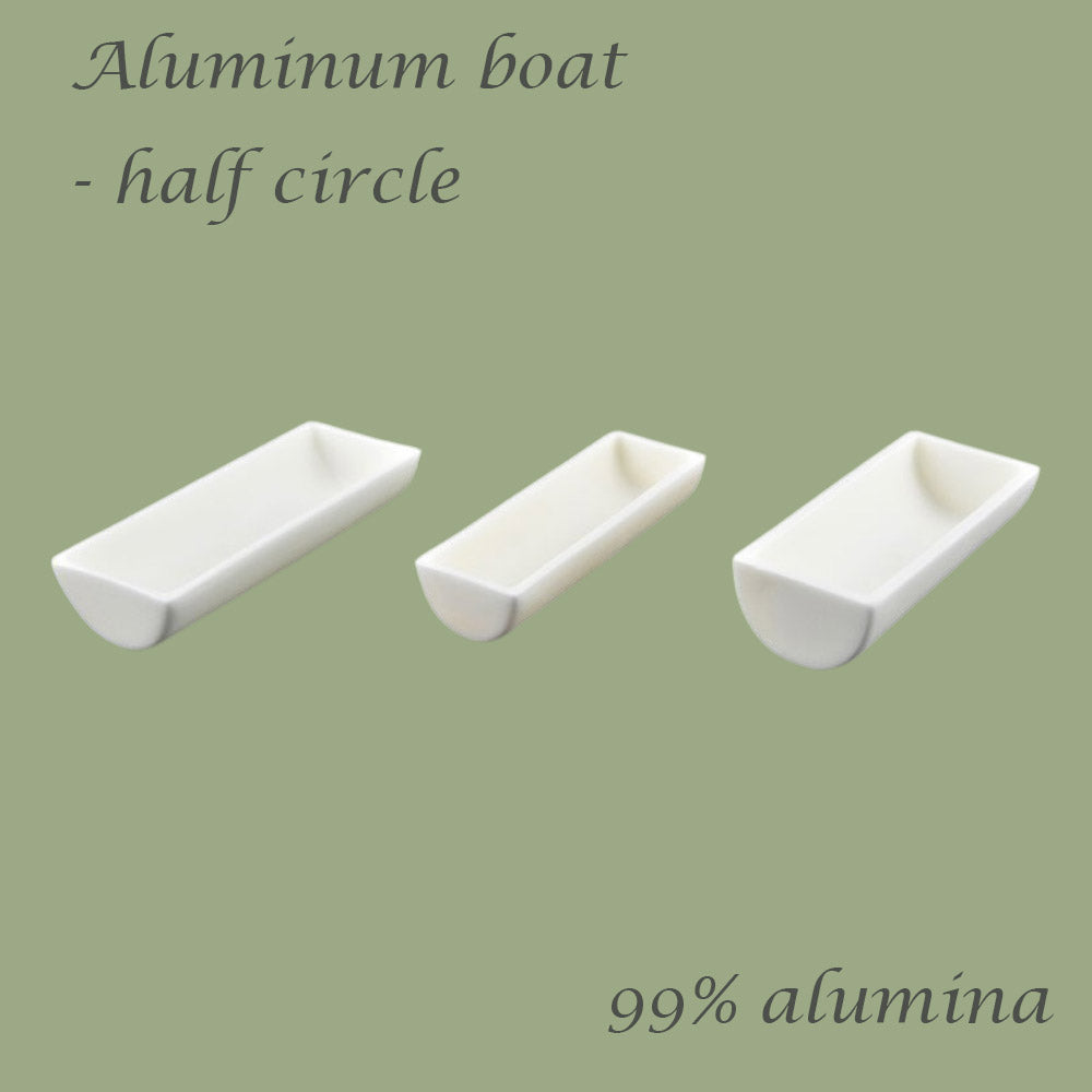 【Lab Essential】99% Alumina Boat, 1600-1750°C High-Temperature Resistant, Half-Round Mullite Crucible，10~1000ml