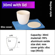 Laden Sie das Bild in den Galerie-Viewer, Alumina Crucibles High Form 30ml 2pcs - Flat Lid Alumina Crucible Cup for High-Temperature Metal Melting and Laboratory Use