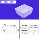 Alumina square crucible 250ml Alumina crucible| Square alumina crucible|1600°C Standard for Induction Furnaces|Laboratory crucible