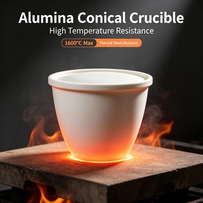 Alumina Conical Crucible max 1600°C high temperature resistant, thermal shock proof ceramic crucible for muffle furnace calcination