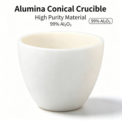 Alumina Conical Crucible made of 99% Al2O3 high purity alumina ceramic, smooth surface lab crucible without impurity contamination