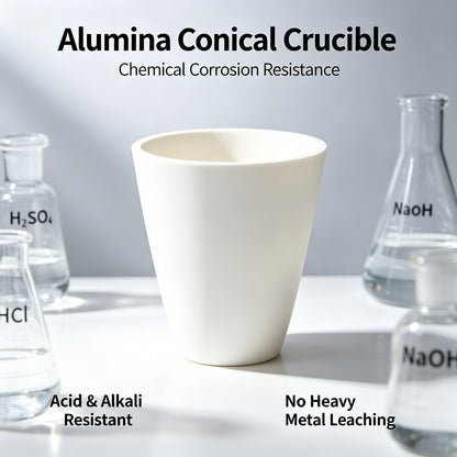 Alumina Conical Crucible acid and alkali corrosion resistant, no heavy metal leaching lab ceramic crucible for chemical test