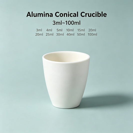 Alumina Conical Crucible lidless 99% high purity alumina ceramic crucible, 3ml-100ml small size for muffle furnace thermal analysis lab test